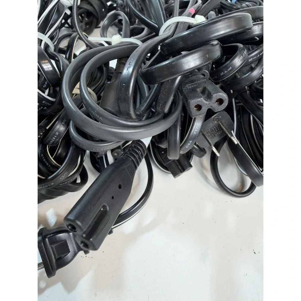 Lot 31 AC Power Cords Cable IEC C7 Figure 8 Non-Polarized & Polarized 2-Prong